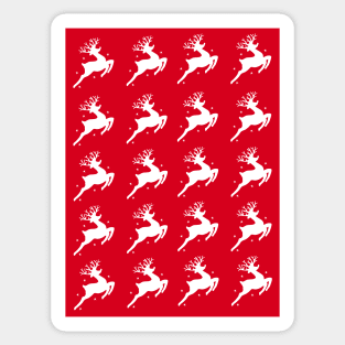 santa's magical christmas reindeer regular red pattern Sticker